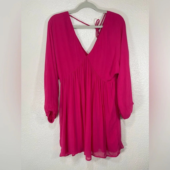 Anthropologie Let Me Be Forever That Girl Sheer Flowy Mini Pink Dress Women’s XS - Picture 16 of 16
